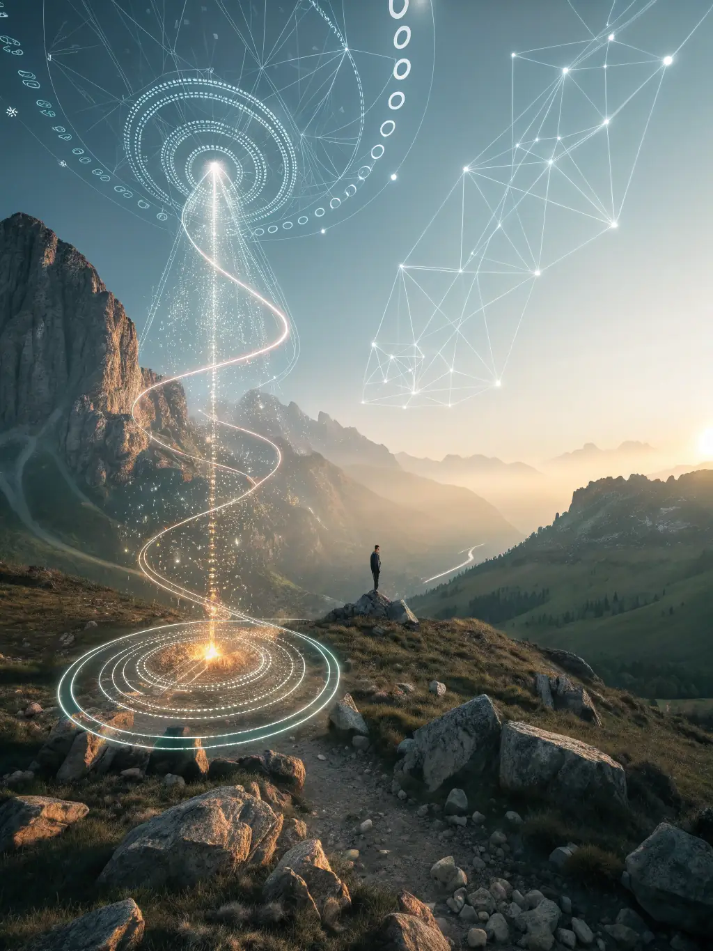 An abstract image representing complex algorithms and data analysis, symbolizing Soltrice's proprietary AI models for fraud detection in the rental industry.