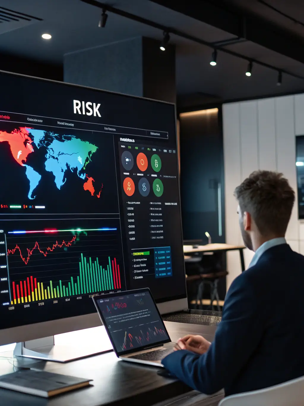 A visual representation of a risk scoring dashboard, displaying a clear fraud score along with contributing factors and explanations, emphasizing transparency.