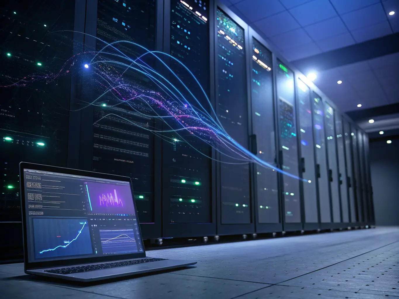 A visual representation of Soltrice's real-time data pipeline, showing data flowing seamlessly from various sources into the fraud scoring system, with a focus on speed and efficiency.
